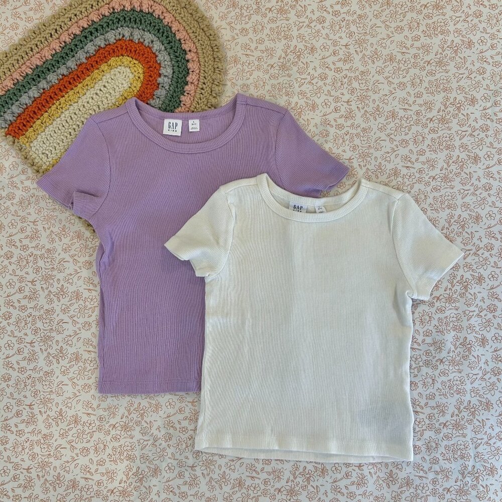 Gap Kids Short Sleeve Ribbed Tops Bundle Size Small 6/7
